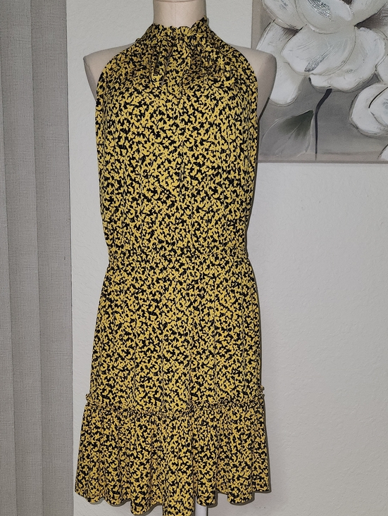 MICHAEL Michael Kors Dresses & Skirts - MICHAEL Michael Kors Yellow and Black Halter Floral Mini Dress